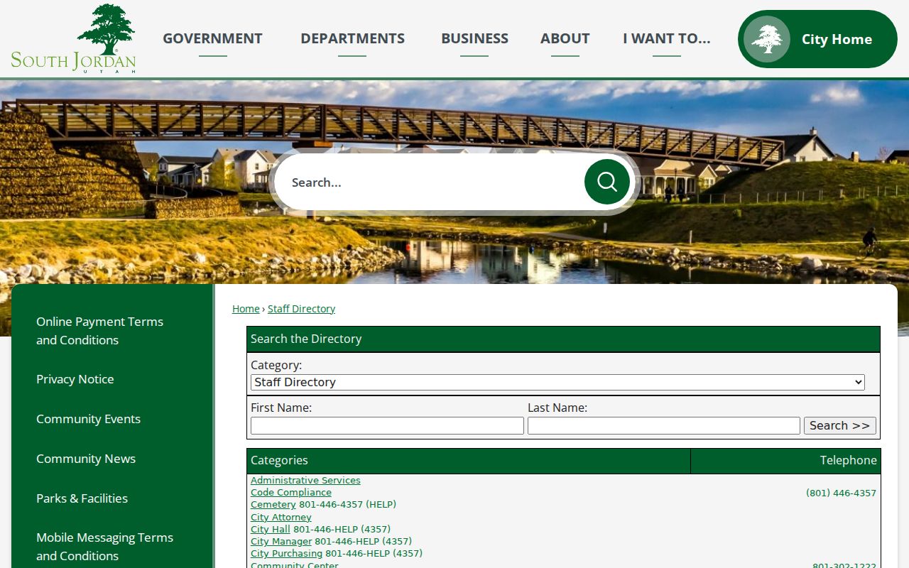 South Jordan people directories city staff search